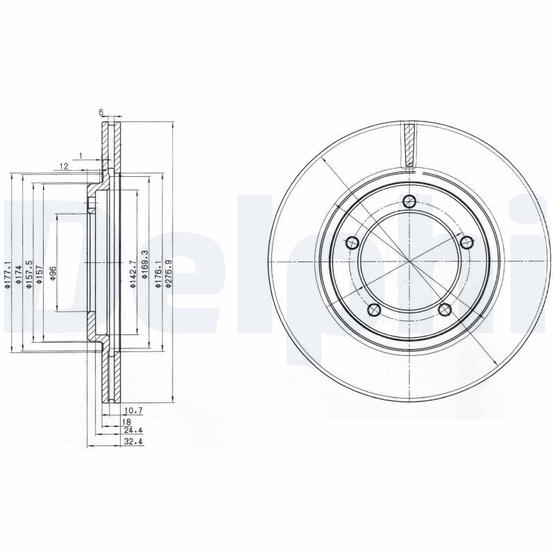 DELPHI BG2534 Brake Disc