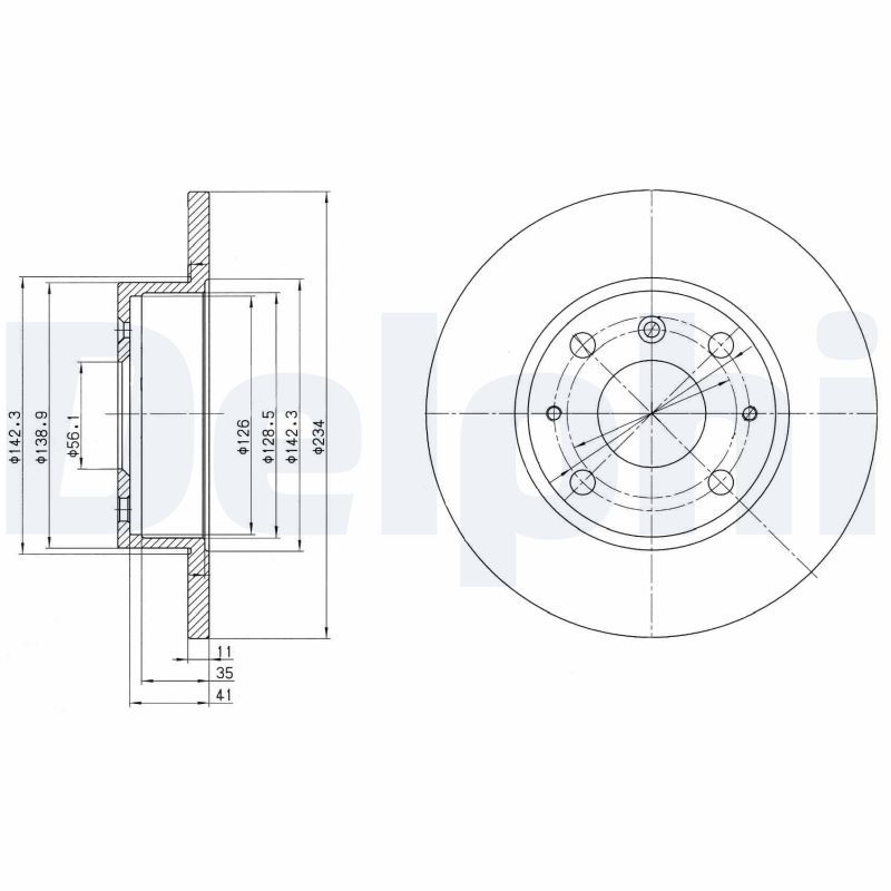DELPHI BG2535 Brake Disc