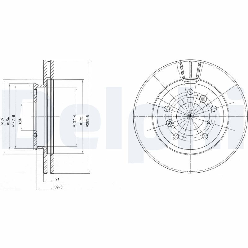 DELPHI BG2547 Brake Disc