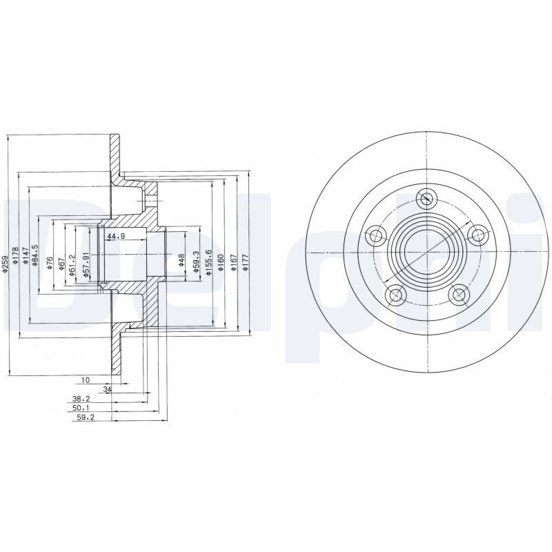 DELPHI BG2549 Brake Disc