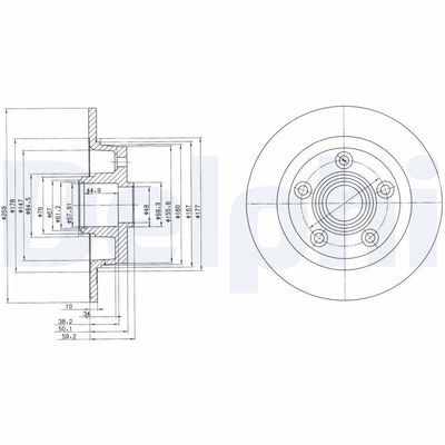 Brake Disc DELPHI BG2549