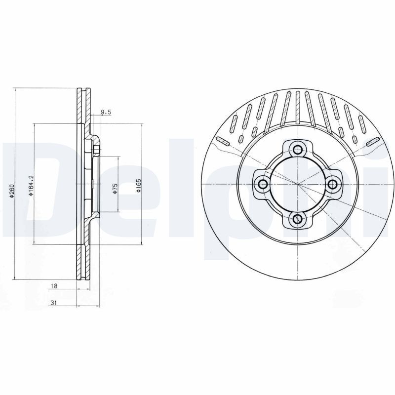 DELPHI BG2554 Brake Disc