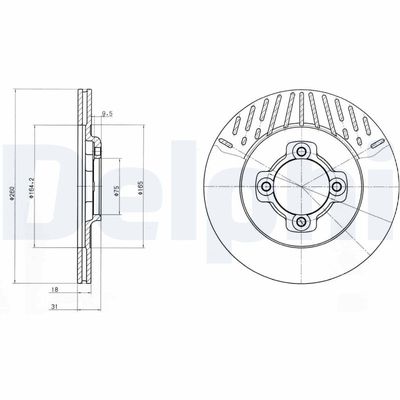 Brake Disc DELPHI BG2554