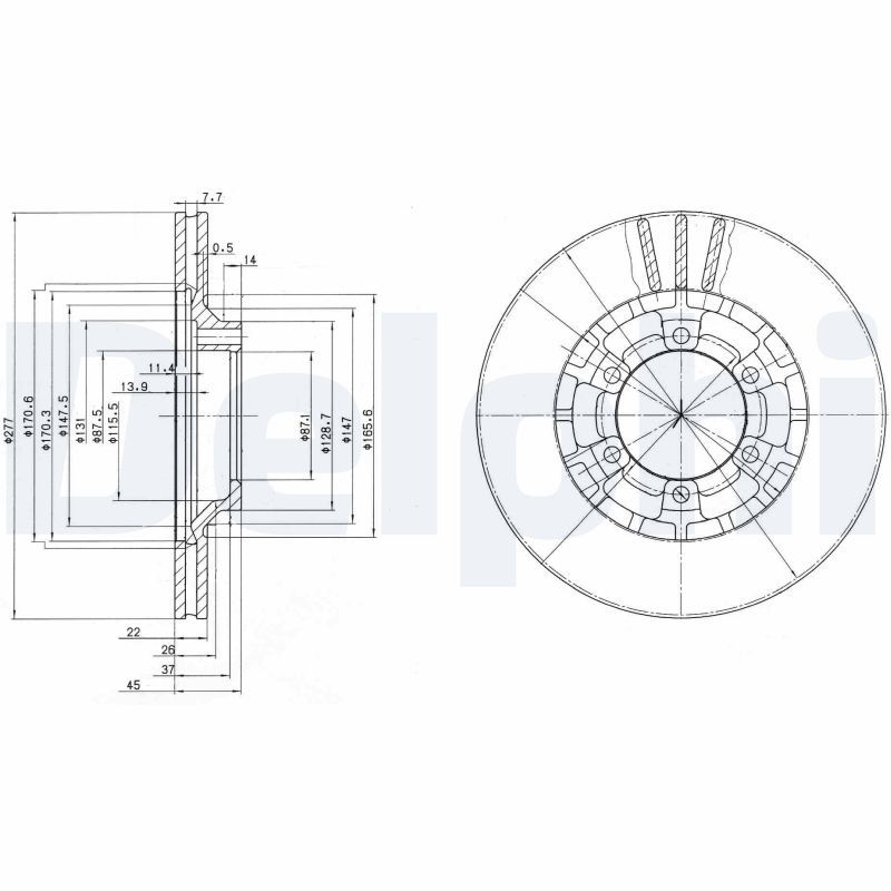 DELPHI BG2561 Brake Disc