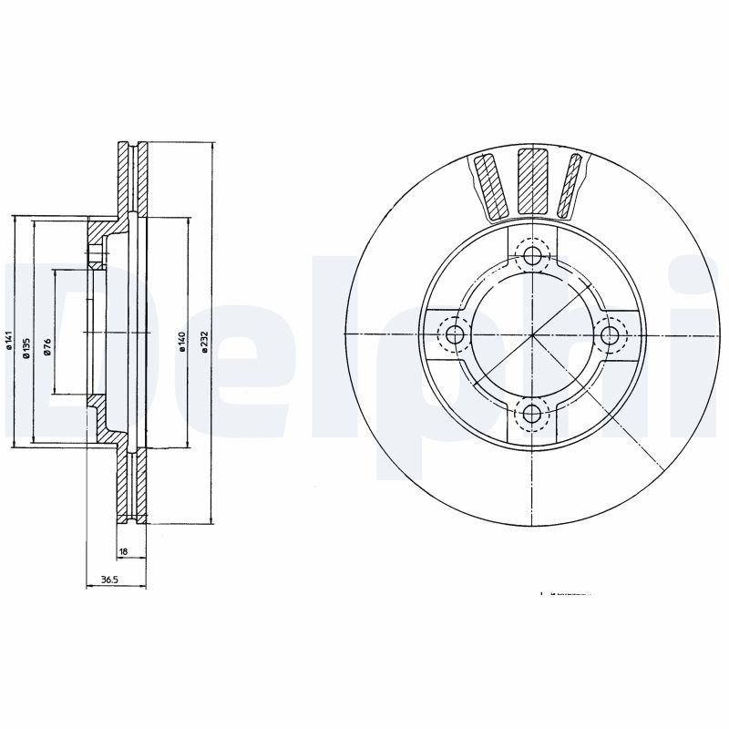 DELPHI BG2564 Brake Disc
