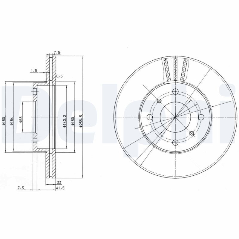 DELPHI BG2567 Brake Disc