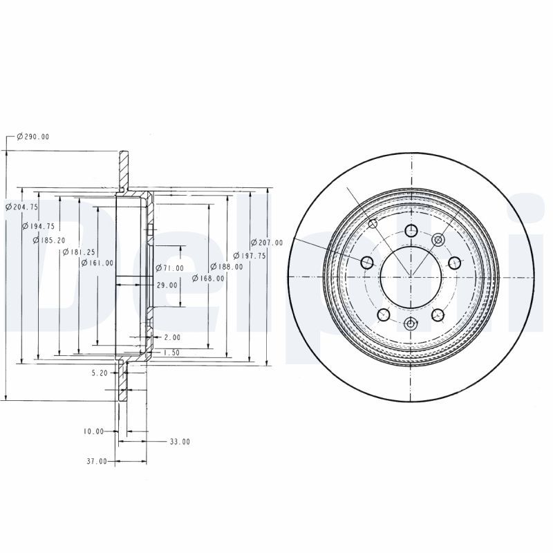 DELPHI BG2573 Brake Disc