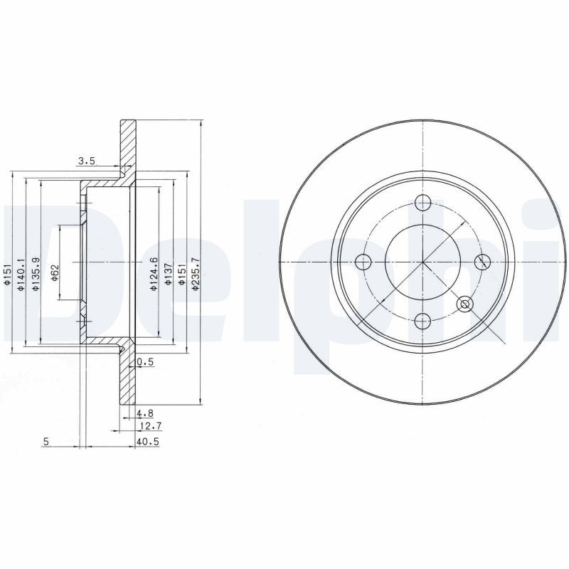 DELPHI BG2576 Brake Disc