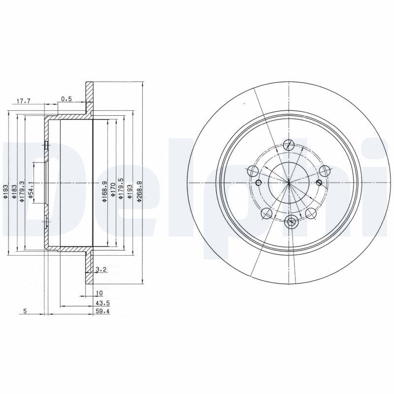 DELPHI BG2594 Brake Disc