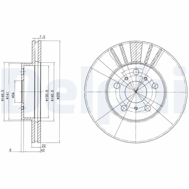 DELPHI BG2596 Brake Disc