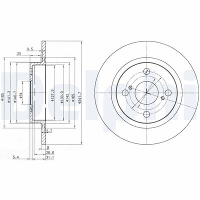 Brake Disc DELPHI BG2598