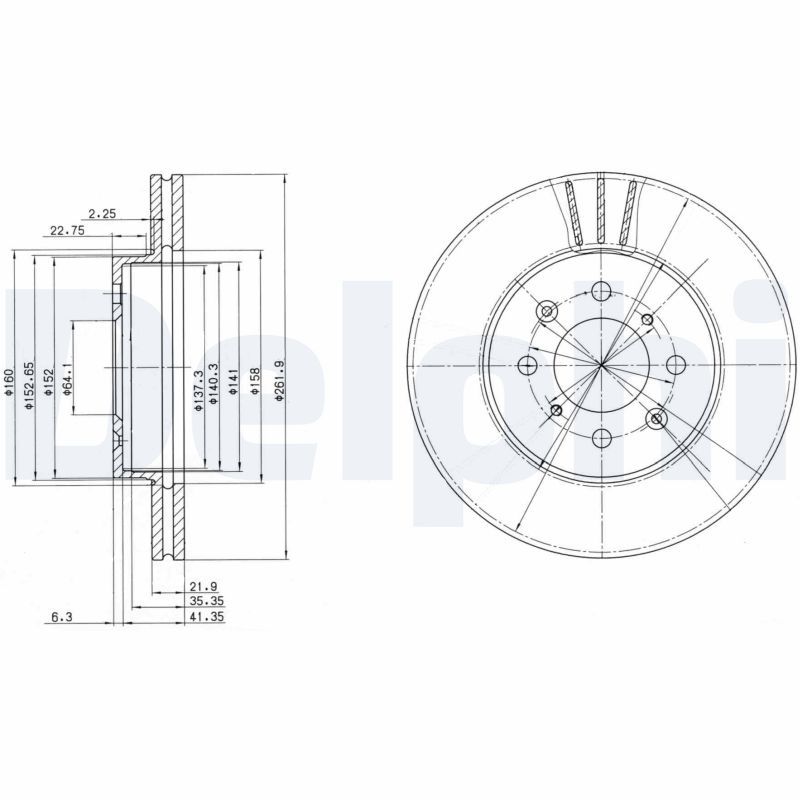 DELPHI BG2615 Brake Disc