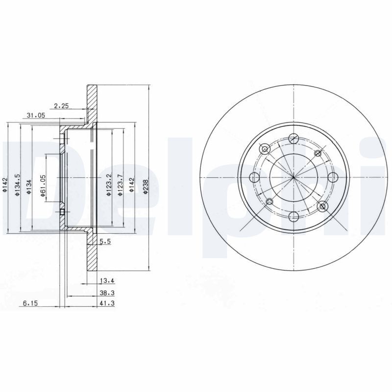 DELPHI BG2616 Brake Disc