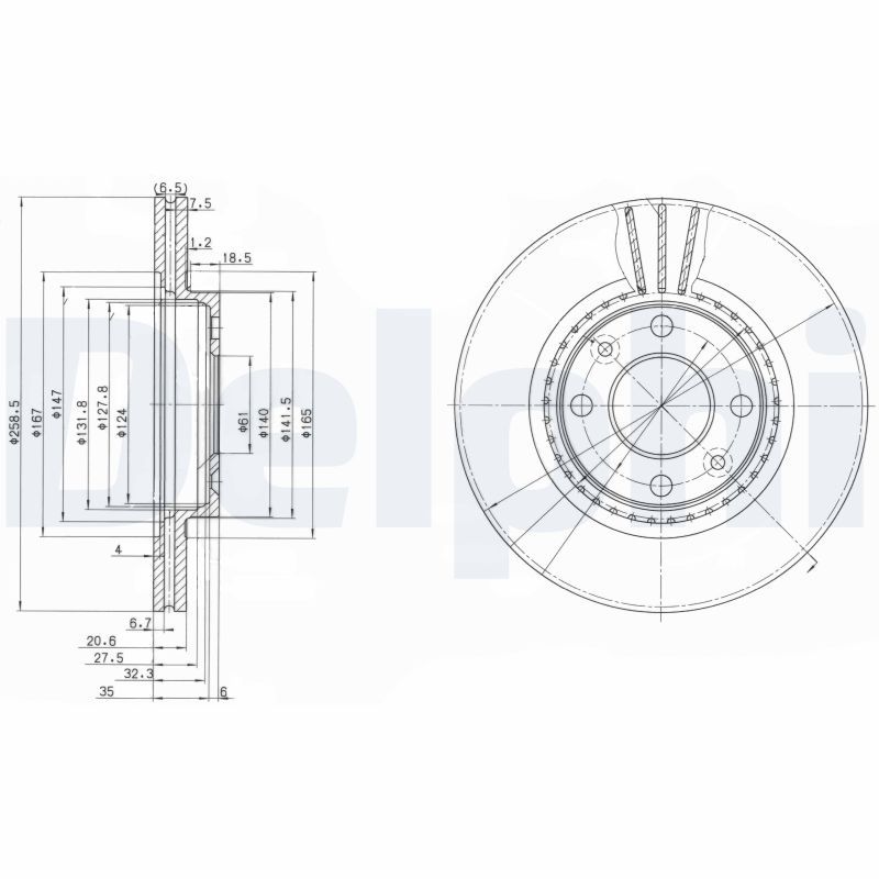 DELPHI BG2625C Brake Disc