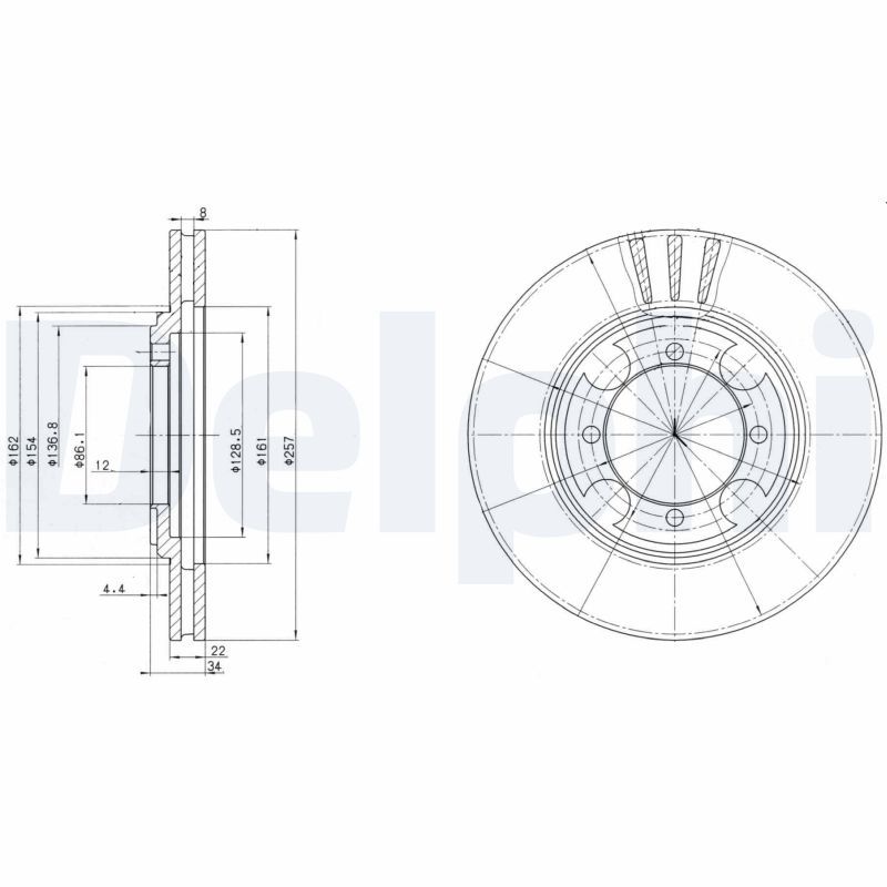 DELPHI BG2628 Brake Disc
