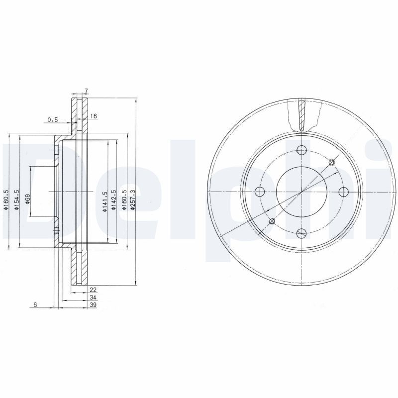 DELPHI BG2657 Brake Disc