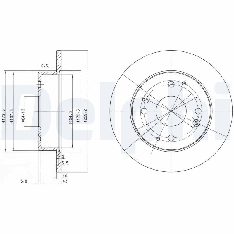 DELPHI BG2666 Brake Disc