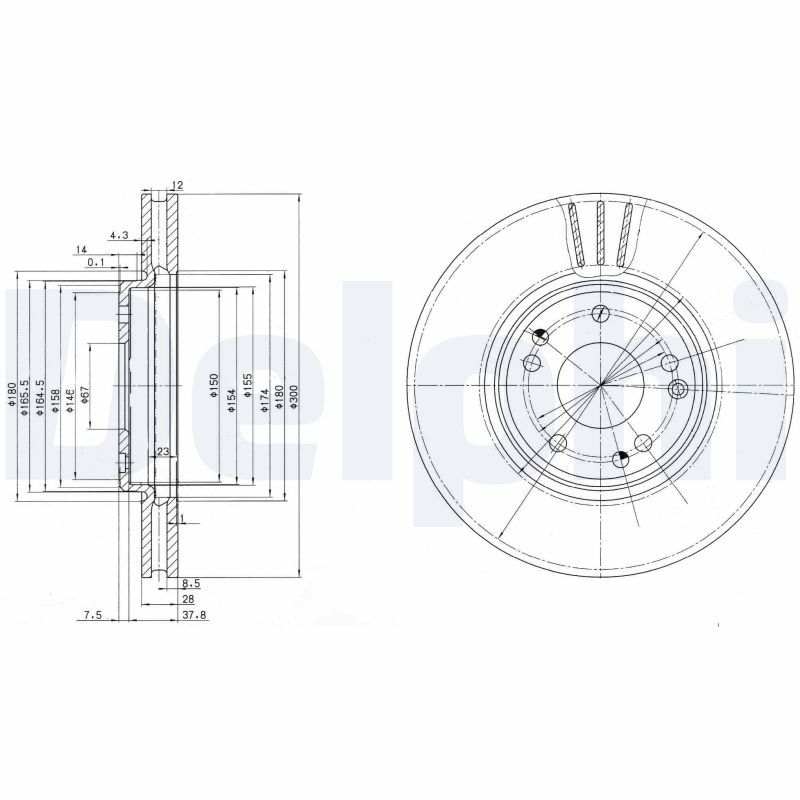 DELPHI BG2675 Brake Disc