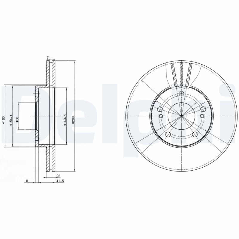 DELPHI BG2682 Brake Disc