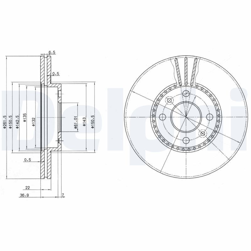 DELPHI BG2693 Brake Disc