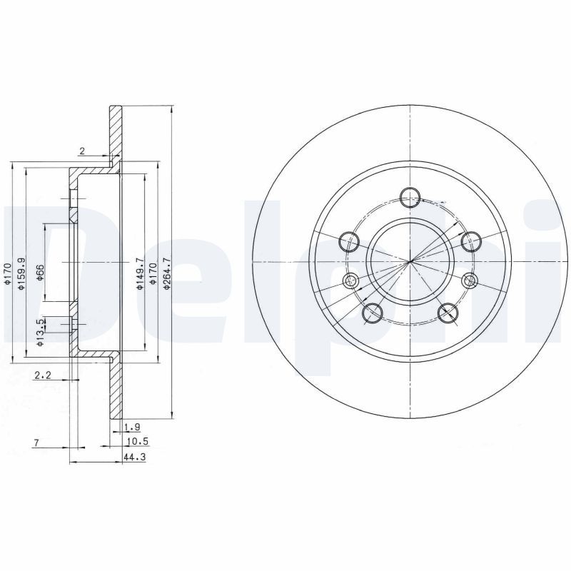 DELPHI BG2696 Brake Disc
