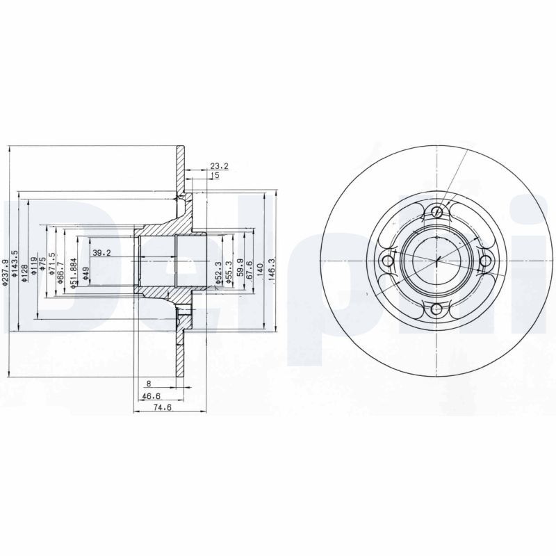 DELPHI BG2702 Brake Disc