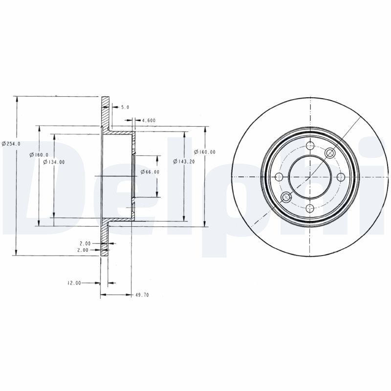 DELPHI BG2703 Brake Disc