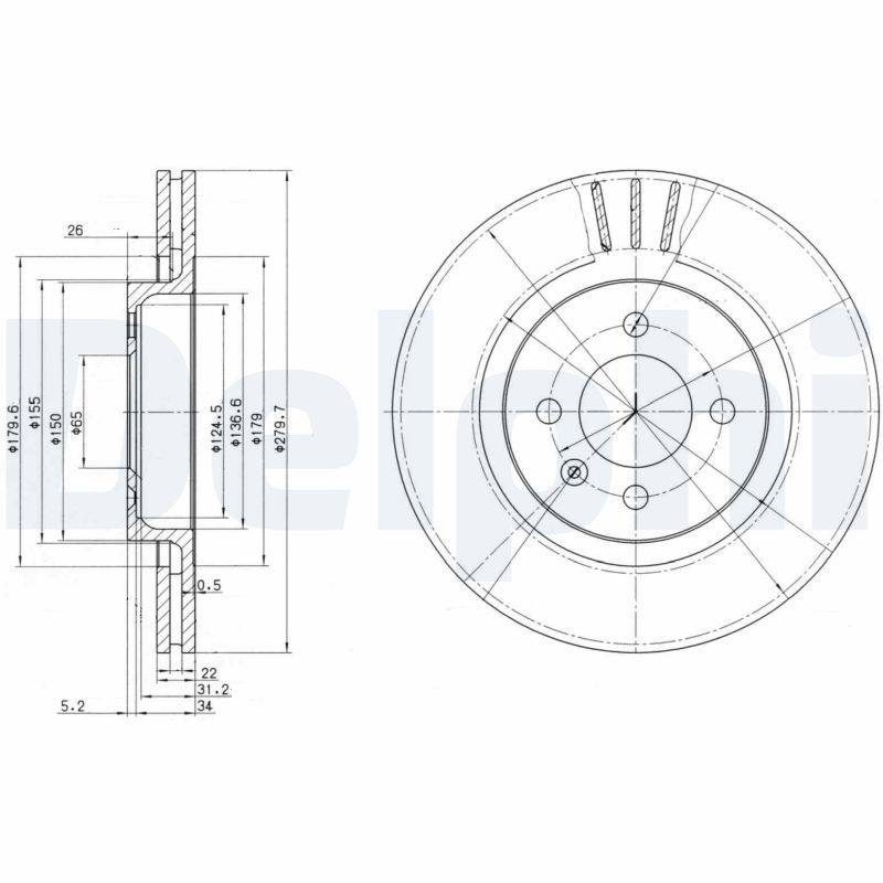 DELPHI BG2712 Brake Disc