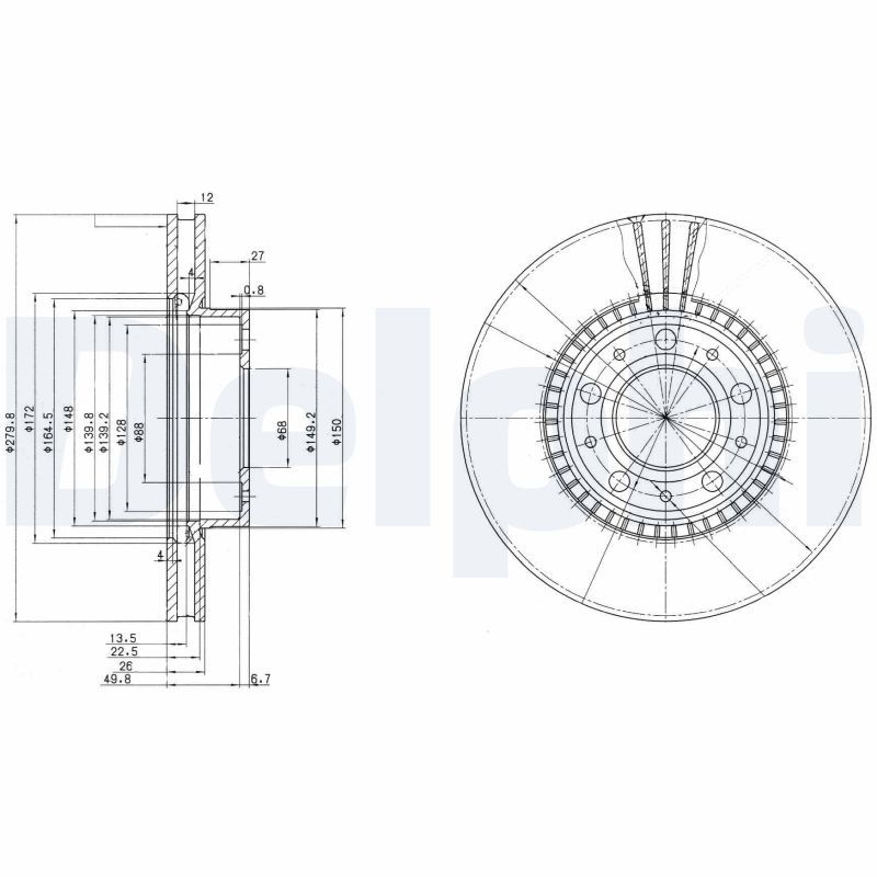 DELPHI BG2719 Brake Disc