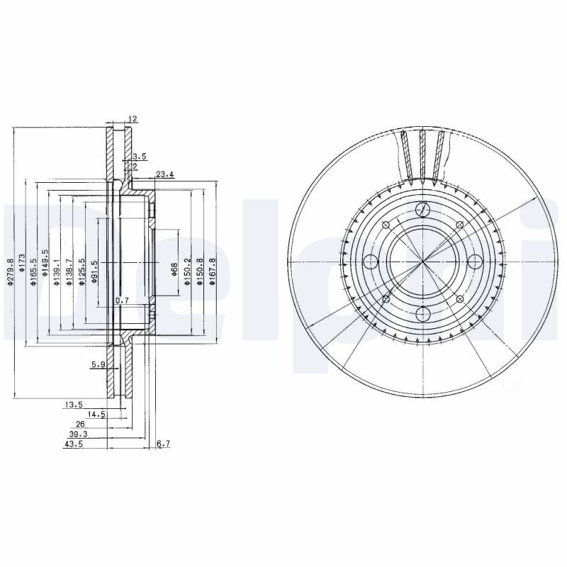 DELPHI BG2720 Brake Disc