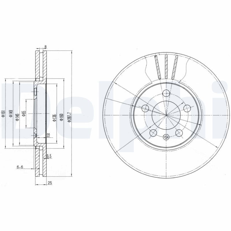 DELPHI BG2729 Brake Disc