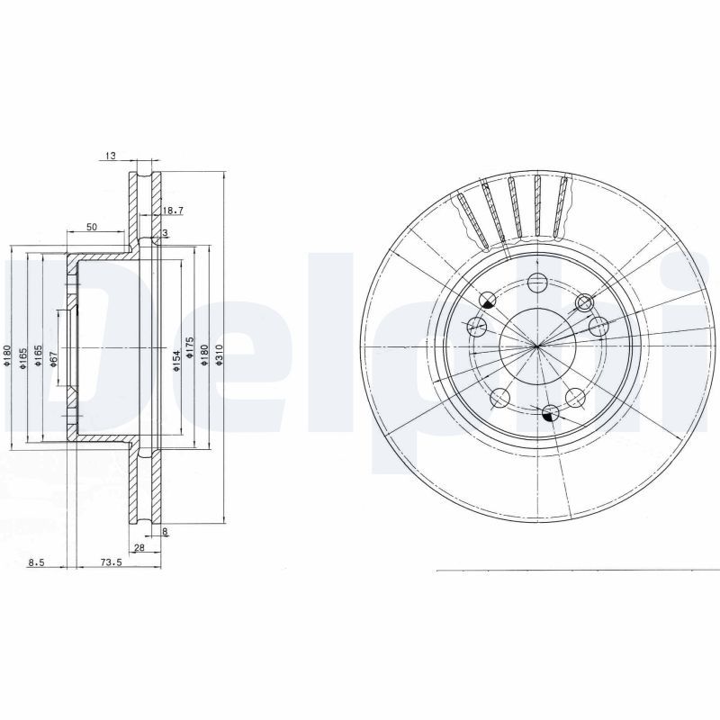 DELPHI BG2737 Brake Disc