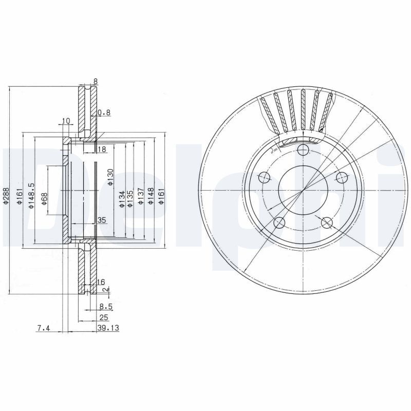 DELPHI BG2745 Brake Disc