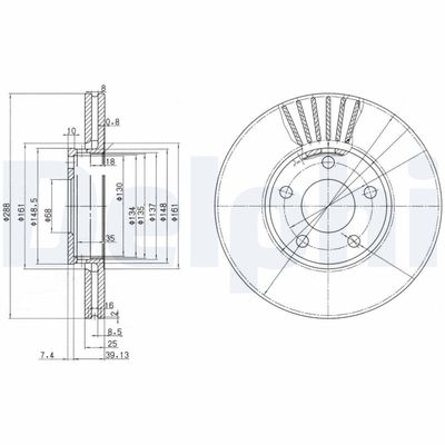 Brake Disc DELPHI BG2745C