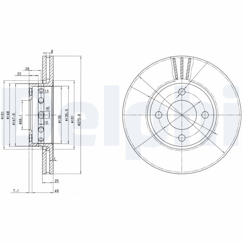 DELPHI BG2748 Brake Disc
