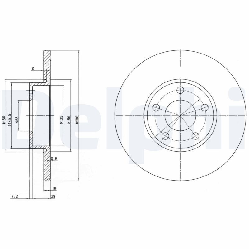 DELPHI BG2749 Brake Disc