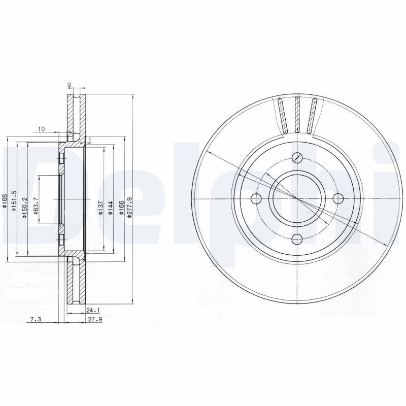 DELPHI BG2757 Brake Disc