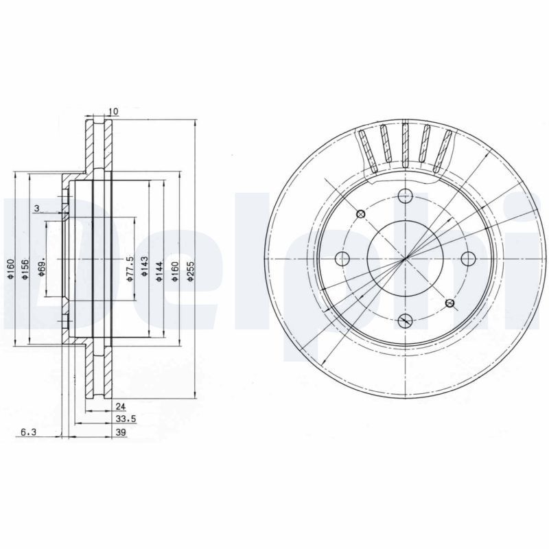 DELPHI BG2763 Brake Disc