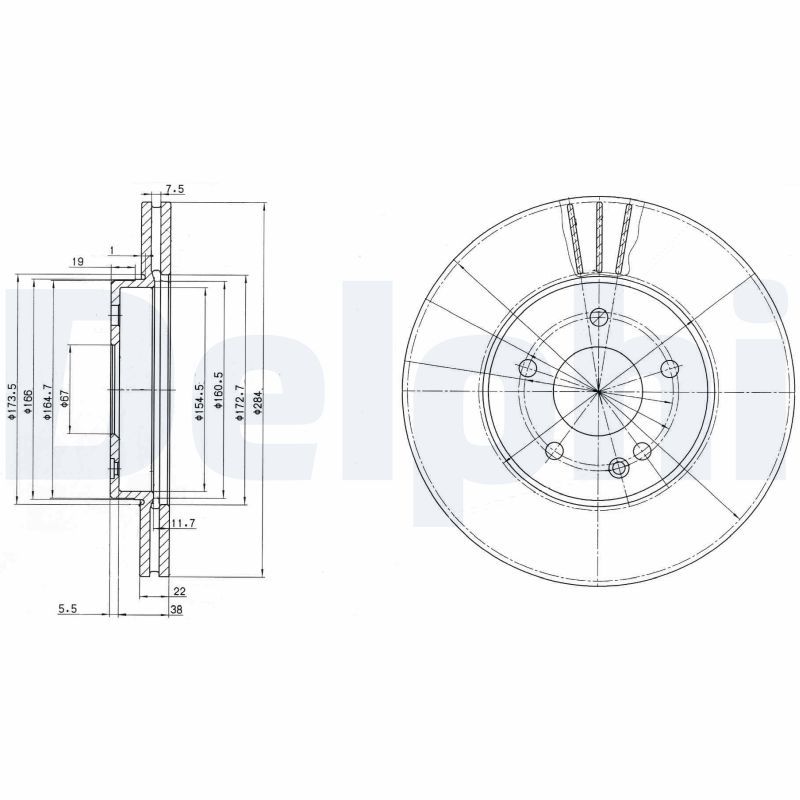 DELPHI BG2768 Brake Disc