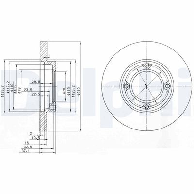 Brake Disc DELPHI BG2797