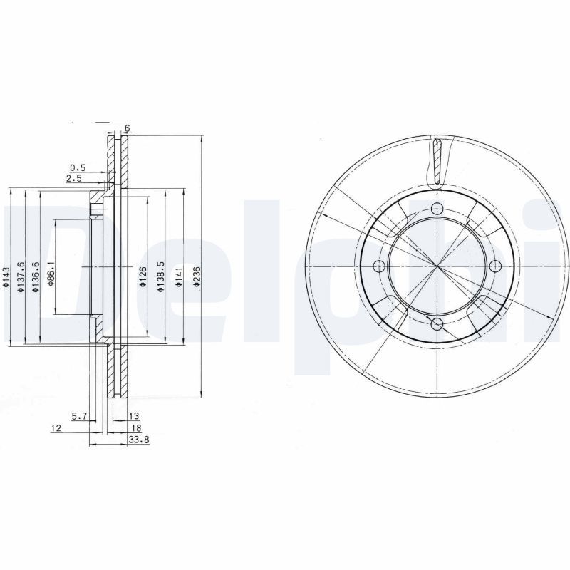 DELPHI BG2808 Brake Disc