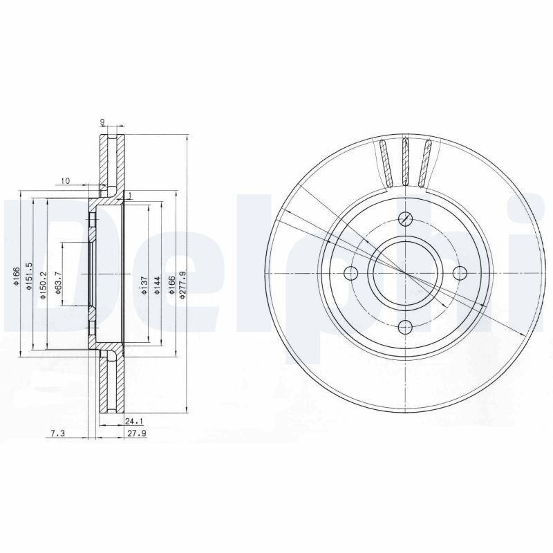 DELPHI BG2813 Brake Disc