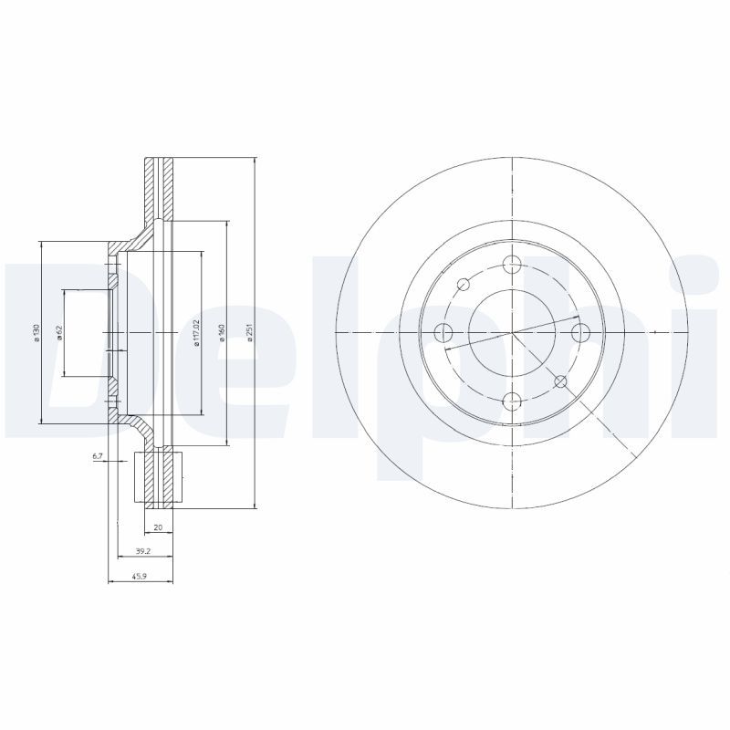 DELPHI BG2825 Brake Disc