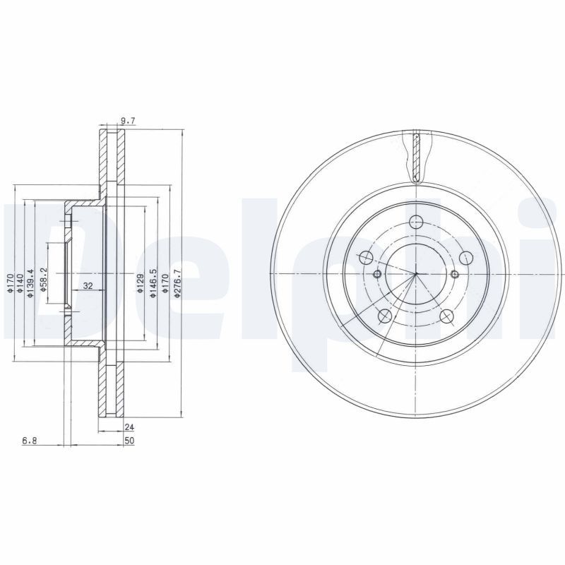 DELPHI BG2827 Brake Disc