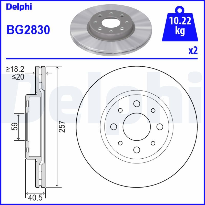 DELPHI BG2830 Brake Disc