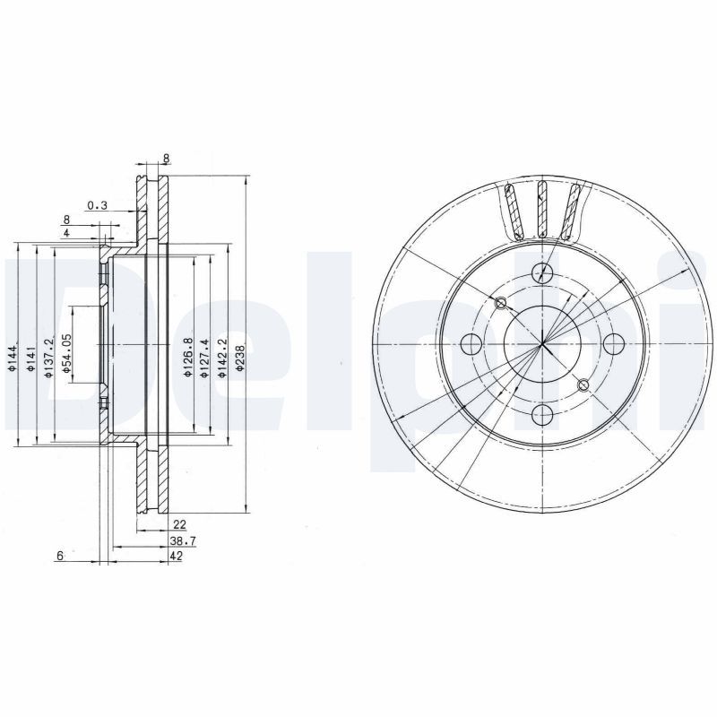 DELPHI BG2835 Brake Disc