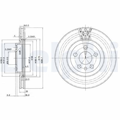 Brake Disc DELPHI BG2844
