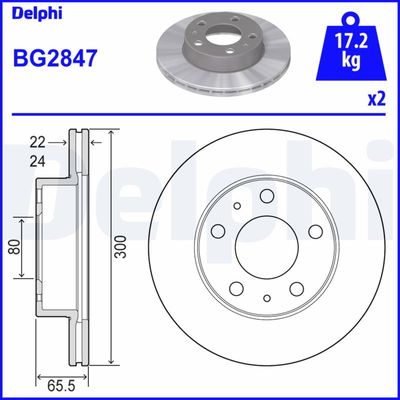 Brake Disc DELPHI BG2847