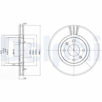 Brake Disc DELPHI BG2872C