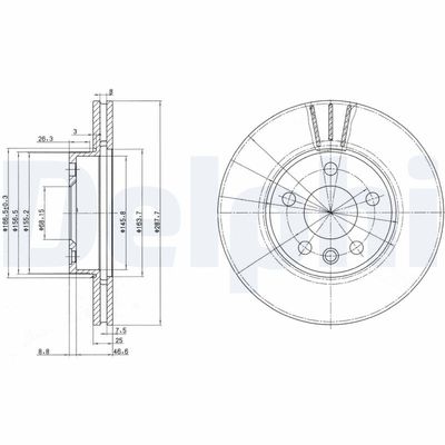 Brake Disc DELPHI BG3025